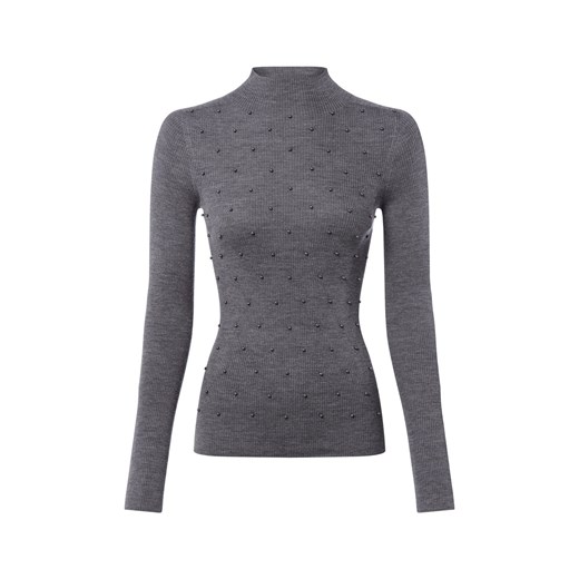 Liu Jo Collection Sweter damski z dzianiny Kobiety wełna ze strzyży szary jednolity ze sklepu vangraaf w kategorii Swetry damskie - zdjęcie 185561966