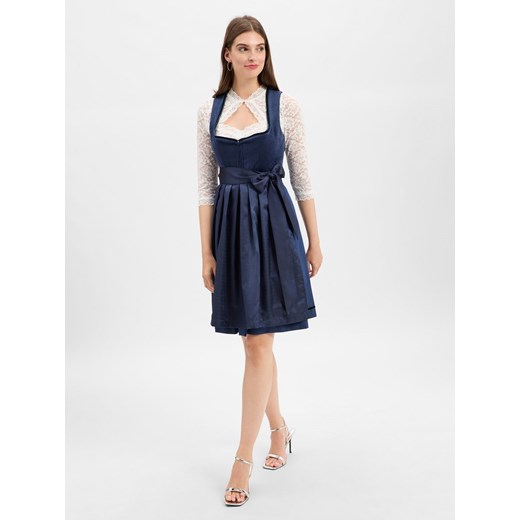 Krüger Dirndl Damski dirndl Kobiety Aksamit granatowy jednolity ze sklepu vangraaf w kategorii Sukienki - zdjęcie 185561986