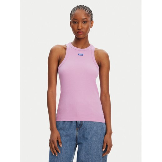 HUGO Top 50508857 Różowy Slim Fit ze sklepu MODIVO w kategorii Bluzki damskie - zdjęcie 185564347