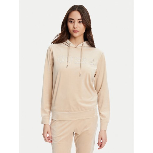 Guess Bluza V4RQ25 K0232 Beżowy Regular Fit ze sklepu MODIVO w kategorii Bluzy damskie - zdjęcie 185564369