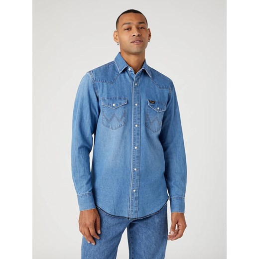 WRANGLER HERITAGE SHIRT MĘSKA KOSZULA JEANSOWA JEANS AUTHENTIC BLUE W5D1EM32F 112332226 ze sklepu YouNeedit.pl w kategorii Koszule męskie - zdjęcie 185567285