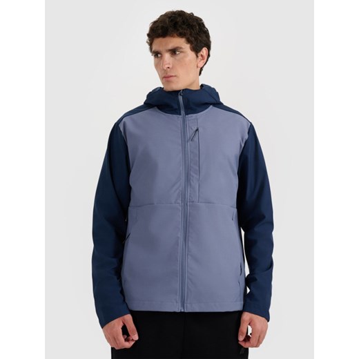 Męski softshell rozpinany z kapturem 4F 4FRSS25TSOFM436 - granatowy ze sklepu Sportstylestory.com w kategorii Kurtki męskie - zdjęcie 185568295