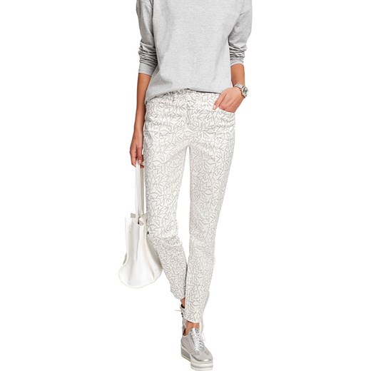 Heine Spodnie chino w kolorze szaro-białmy ze sklepu Limango Polska w kategorii Spodnie damskie - zdjęcie 185568935