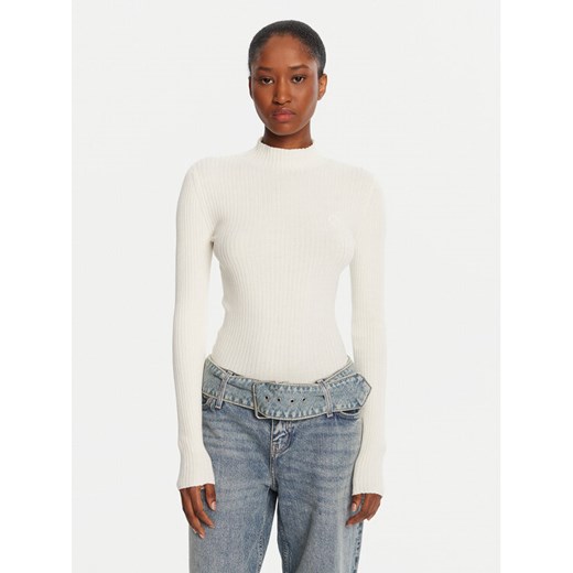 HUGO Sweter Sarmie_B 50522578 Écru Slim Fit ze sklepu MODIVO w kategorii Swetry damskie - zdjęcie 185570555