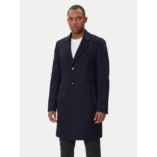 BOSS Płaszcz wełniany Hyde 50549187 Granatowy Slim Fit ze sklepu MODIVO w kategorii Płaszcze męskie - zdjęcie 185570609