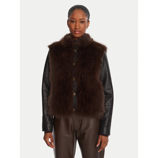TWINSET Kurtka z imitacji skóry 252TP2420 Brązowy Regular Fit ze sklepu MODIVO w kategorii Kurtki damskie - zdjęcie 185570617