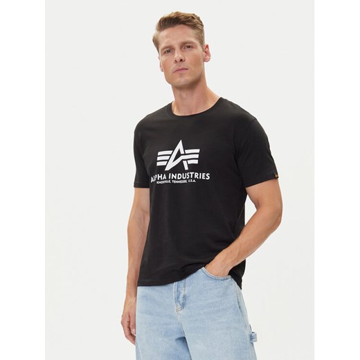 Alpha Industries T-Shirt Basic T-Shirt 100501 Czarny Regular Fit ze sklepu MODIVO w kategorii T-shirty męskie - zdjęcie 185570626