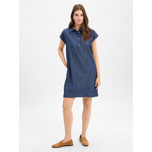 Opus Sukienka damska - Wellja Kobiety Bawełna denim jednolity ze sklepu vangraaf w kategorii Sukienki - zdjęcie 185572389