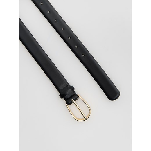 Reserved - Pasek z łączonych materiałów - czarny Reserved XS Reserved