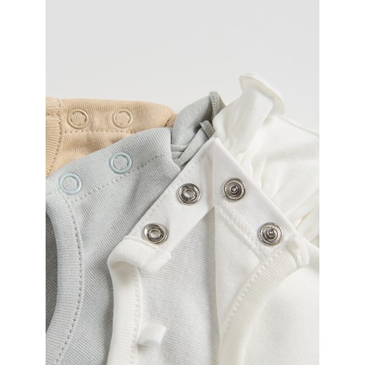 Reserved - Body z falbanką 3 pack - złamana biel Reserved 86 (12-18 m.) Reserved