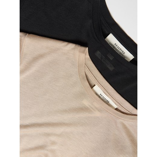 Reserved - Longsleeve z dodatkiem kaszmiru - beżowy Reserved S Reserved