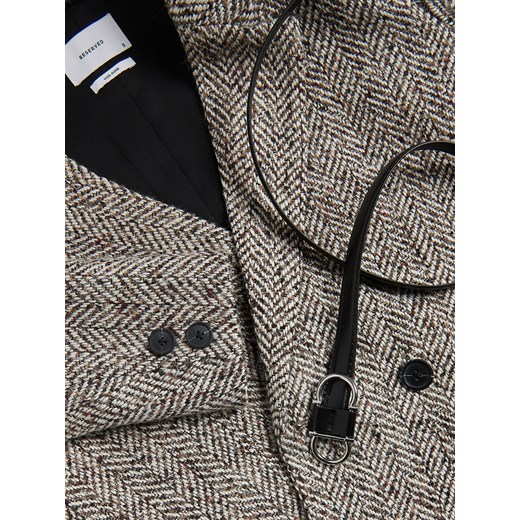 Reserved - Kurtka z dodatkiem wełny - wielobarwny Reserved XS Reserved