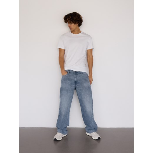 Reserved - Jeansy loose z efektem sprania - granatowy Reserved 33 Reserved