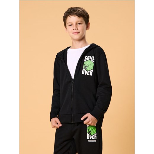 Sinsay - Bluza hoodie z nadrukiem Minecraft - czarny - id: 493FC-99X - marki Sinsay - 185574776 Sinsay - Bluza hoodie z nadrukiem Minecraft - czarny ze sklepu Sinsay w kategorii Bluzy chłopięce - zdjęcie 185574776