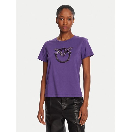 PINKO T-Shirt Quentin 100535 A2RN Fioletowy Regular Fit ze sklepu MODIVO w kategorii Bluzki damskie - zdjęcie 185575288