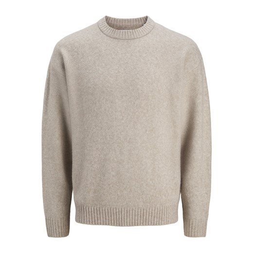 Jack & Jones Męski sweter z dzianiny - JJEsoho Ollie Mężczyźni Sztuczne włókno beżowy marmurkowy ze sklepu vangraaf w kategorii Swetry męskie - zdjęcie 185577616