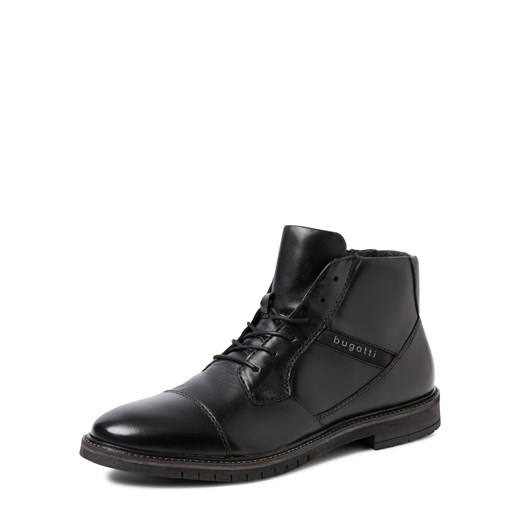 Bugatti Skórzane buty Mężczyźni skóra czarny jednolity ze sklepu vangraaf w kategorii Buty zimowe męskie - zdjęcie 185577648