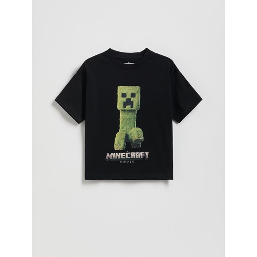 Reserved - Bawełniany t-shirt Minecraft - czarny ze sklepu Reserved w kategorii T-shirty chłopięce - zdjęcie 185578087