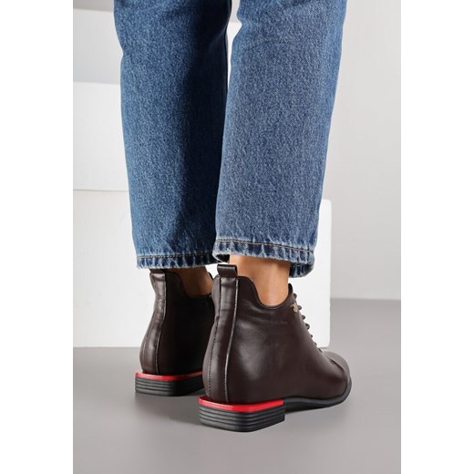 Brązowe Botki Typu Trzewiki Vices Implie 40 born2be.pl