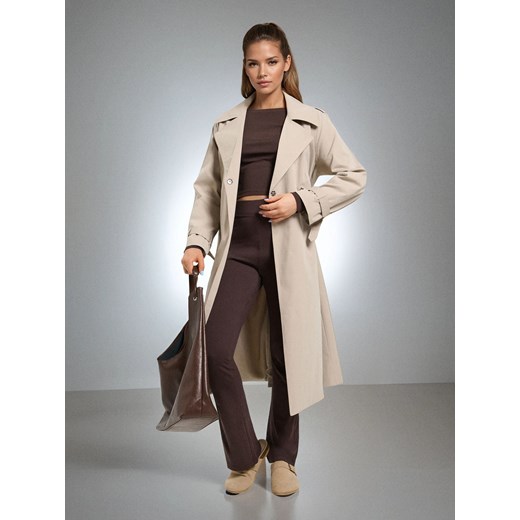 Sinsay - Spodnie flare - brązowy Sinsay XL Sinsay