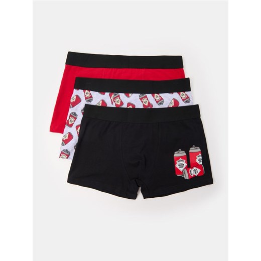Sinsay - Bokserki Classic 3 pack z motywem puszki napoju - wielobarwny Sinsay XXL Sinsay