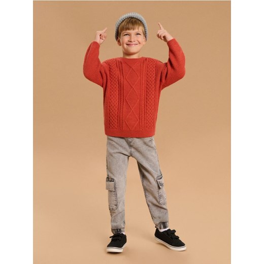 Sinsay - Jeansy cargo jogger - szary Sinsay 128 (7-8 l) Sinsay