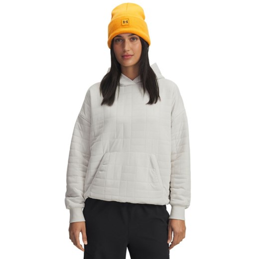 Damska bluza nierozpinana z kapturem Under Armour UA Unstoppable Fleece Textured - biała ze sklepu Sportstylestory.com w kategorii Bluzy damskie - zdjęcie 185581238