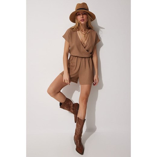 Happiness Istanbul Kombinezon w kolorze jasnobrązowym ze sklepu Limango Polska w kategorii Kombinezony damskie - zdjęcie 185582987