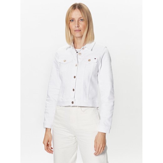 Tommy Hilfiger Kurtka jeansowa WW0WW38108 Biały Slim Fit ze sklepu MODIVO w kategorii Kurtki damskie - zdjęcie 185583528