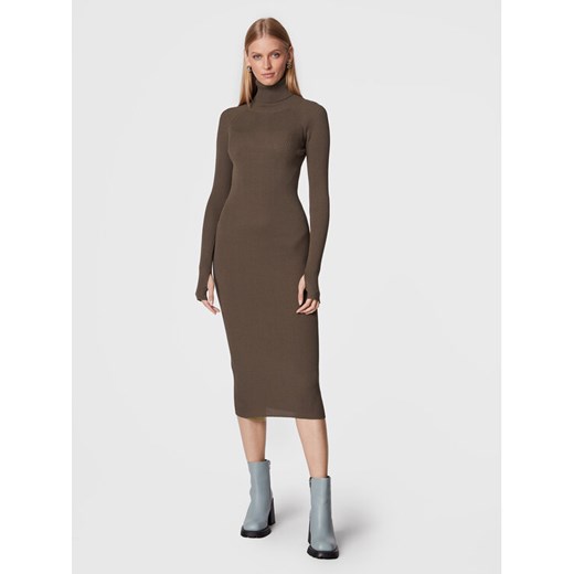 Herskind Sukienka dzianinowa Mila 4523887 Brązowy Regular Fit ze sklepu MODIVO w kategorii Sukienki - zdjęcie 185583559