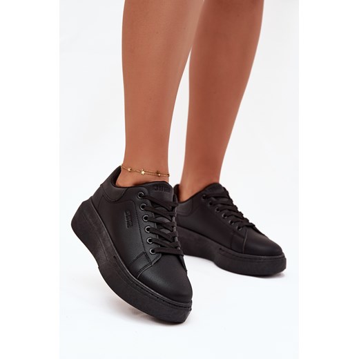 Damskie Sneakersy Na Platformie Eko Skóra Czarne  Big Star SS274244 ze sklepu ZAZOO w kategorii Buty sportowe damskie - zdjęcie 185585065