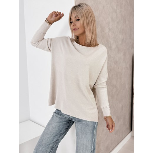 sweter tromso beżowy one size ze sklepu UBRA w kategorii Swetry damskie - zdjęcie 185586838