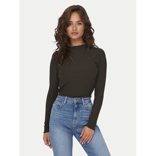 ONLY Bluzka Emma 15180040 Brązowy Slim Fit ze sklepu MODIVO w kategorii Bluzki damskie - zdjęcie 185588535