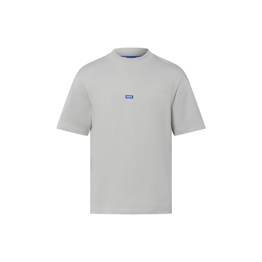HUGO BLUE Koszulka męska - Nieros Mężczyźni Bawełna szary jednolity ze sklepu vangraaf w kategorii T-shirty męskie - zdjęcie 185589575