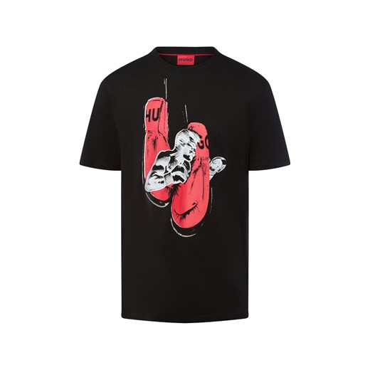 HUGO Koszulka męska - Diboxer Mężczyźni Bawełna czarny nadruk ze sklepu vangraaf w kategorii T-shirty męskie - zdjęcie 185589579