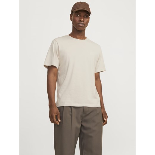 Jack & Jones T-shirt męski Mężczyźni Bawełna piaskowy jednolity ze sklepu vangraaf w kategorii T-shirty męskie - zdjęcie 185589588