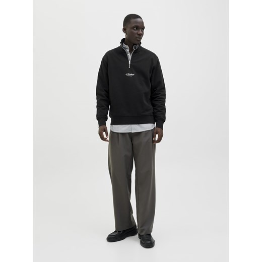 Jack & Jones Sweter - JJEsoho Mężczyźni Bawełna czarny jednolity ze sklepu vangraaf w kategorii Bluzy męskie - zdjęcie 185589595