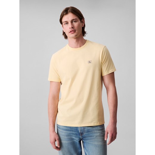 Calvin Klein Jeans Koszulka męska Mężczyźni Bawełna cytrynowy jednolity ze sklepu vangraaf w kategorii T-shirty męskie - zdjęcie 185589597