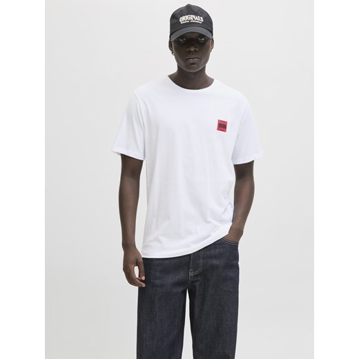 Jack & Jones Koszulka męska - JJBrandy Mężczyźni Bawełna biały jednolity ze sklepu vangraaf w kategorii T-shirty męskie - zdjęcie 185589615
