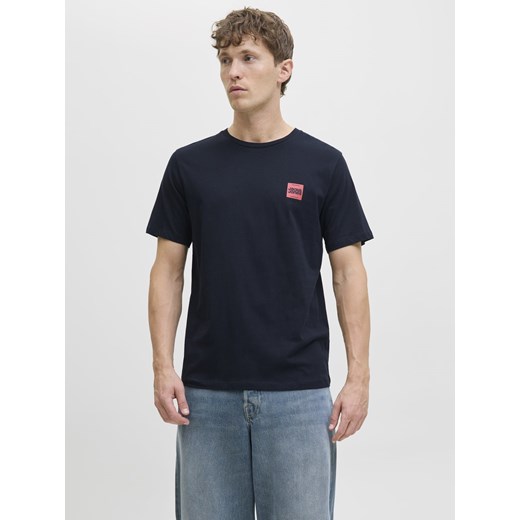 Jack & Jones Koszulka męska - JJBrandy Mężczyźni Bawełna granatowy jednolity ze sklepu vangraaf w kategorii T-shirty męskie - zdjęcie 185589627