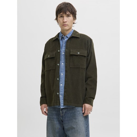 Jack & Jones Męska koszula sztruksowa - JJePerfect Mężczyźni Modern Fit Bawełna jodłowy wypukły wzór tkaniny ze sklepu vangraaf w kategorii Koszule męskie - zdjęcie 185589628
