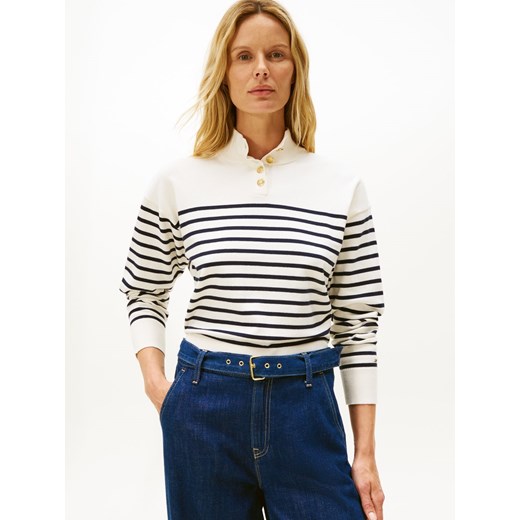 Tommy Hilfiger Sweter damski z dzianiny Kobiety écru w paski ze sklepu vangraaf w kategorii Swetry damskie - zdjęcie 185589629