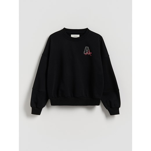 Reserved - Bluza z drobnym nadrukiem - czarny - id: 246FA-99X - marki Reserved - 185590335 Reserved - Bluza z drobnym nadrukiem - czarny ze sklepu Reserved w kategorii Bluzy dziewczęce - zdjęcie 185590335