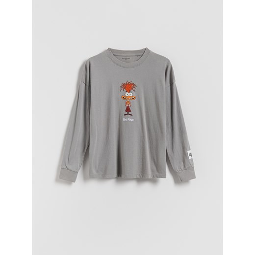 Reserved - Longsleeve z nadrukiem Inside Out - ciemnoszary ze sklepu Reserved w kategorii T-shirty chłopięce - zdjęcie 185590646