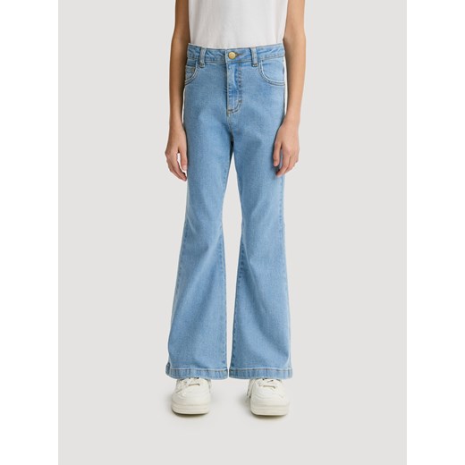 Reserved - Jeansy flare high waist - niebieski ze sklepu Reserved w kategorii Spodnie dziewczęce - zdjęcie 185590729