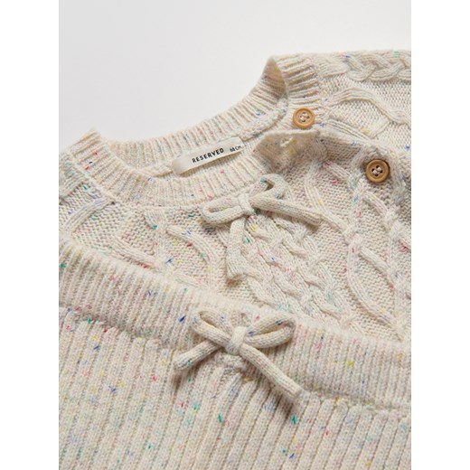 Reserved - Dzianinowy komplet z wiskozą - złamana biel Reserved 74 (6-9 m.) Reserved