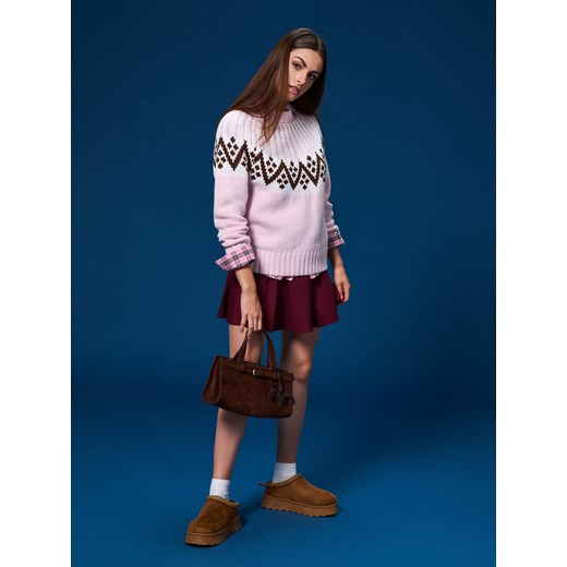 Sinsay - Ocieplane klapki z kożuszkiem - brązowy Sinsay 41 Sinsay