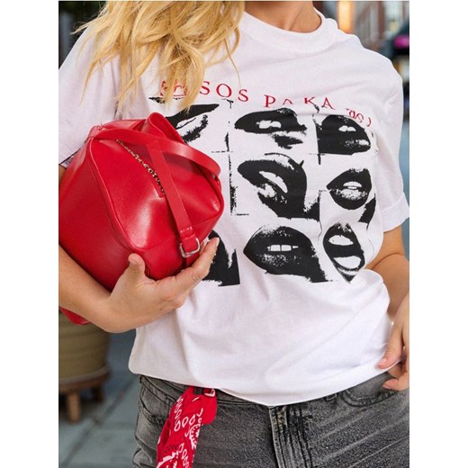 Sinsay - Koszulka z nadrukiem - biały ze sklepu Sinsay w kategorii Bluzki damskie - zdjęcie 185591966