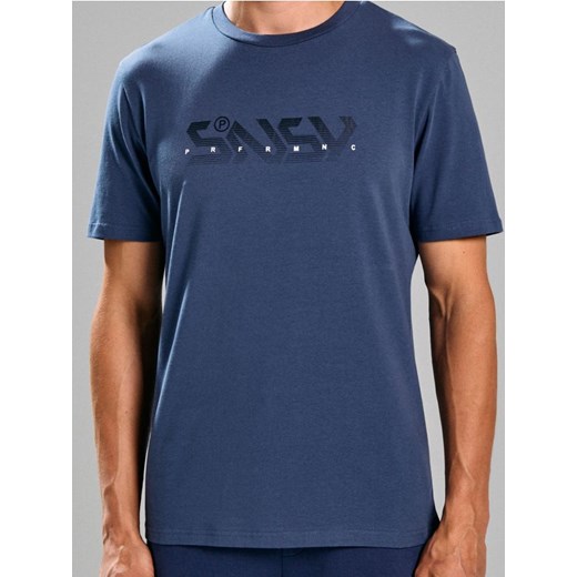 Sinsay - Koszulka z nadrukiem - niebieski ze sklepu Sinsay w kategorii T-shirty męskie - zdjęcie 185591978