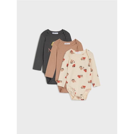 Sinsay - Body 3 pack - szary - id: 779EM-86X - marki Sinsay - 185592005 Sinsay - Body 3 pack - szary ze sklepu Sinsay w kategorii Body niemowlęce - zdjęcie 185592005